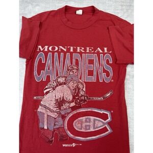 Vtg‎ Montreal Canadiens Shirt Mens Large Red 1992 Sportacus Single Stitch Faded